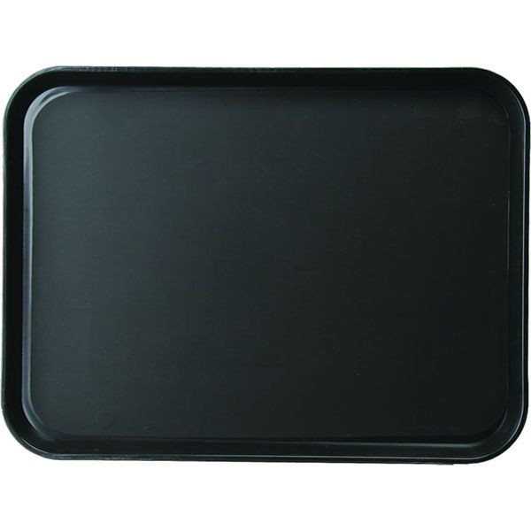 Поднос прорезиненный прямоугольный «Проотель»;полипроп.;,L=45,5,B=35,5см;черный 