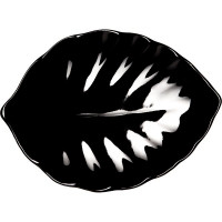 Черное блюдо «Кунстверк» в форме листа