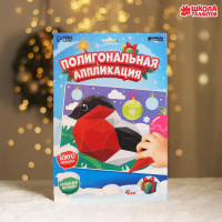 Аппликация на новый год с полигональными фигурами «Снегирь», новогодний набор для творчества