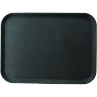 Черный прорезиненный прямоугольный поднос «Проотель» (41х30,5 см)