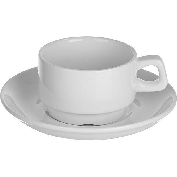 Белая чайная пара из фарфора «Кунстверк» 