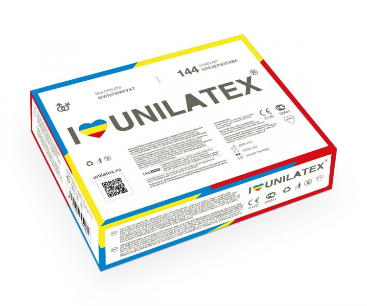 Разноцветные ароматизированные презервативы Unilatex Multifruits - 144 шт. 