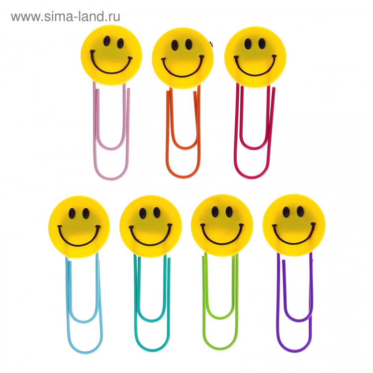Закладка-скрепка  Смайл  большая, 11 см 