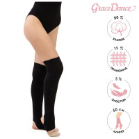 Гетры для танцев Grace Dance №5, длина 50 см, цвет чёрный