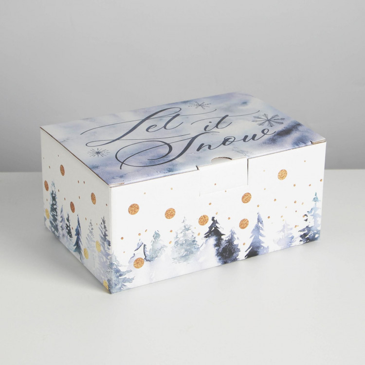 Коробка подарочная новогодняя складная «Let it snow», 22 х 15 х 10 см, Новый год 