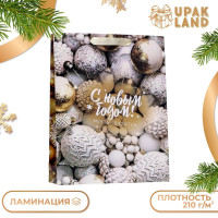 Новый год. Пакет ламинированный вертикальный  Шарики ,33 х 42 х 10 см.