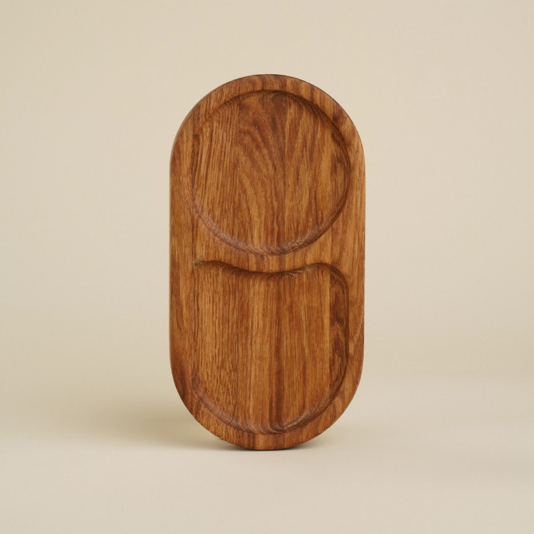 Поднос из дуба с двумя отделениями Sima-Land Home, 21×11×2 см 