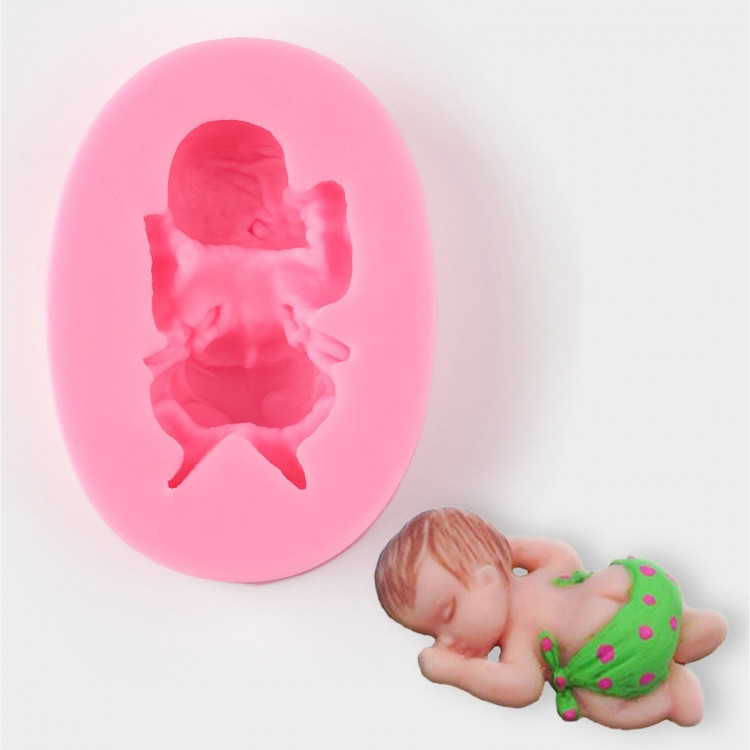 Молд «Малыш», силикон, 6×4×2 см, цвет розовый 