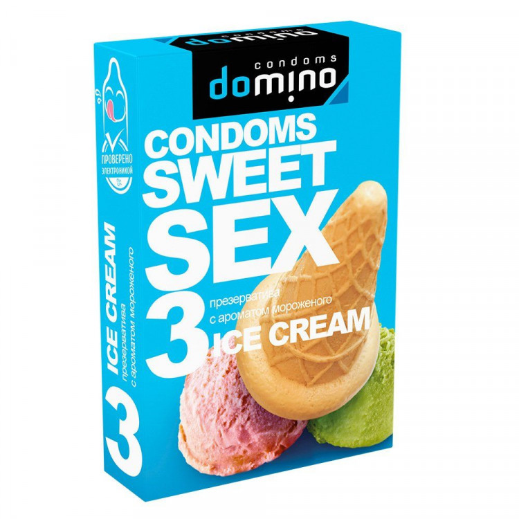Презервативы для орального секса DOMINO Sweet Sex с ароматом мороженого - 3 шт. 