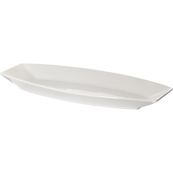 Блюдо «Кунстверк» овальное;фарфор;,H=40,L=380,B=165мм;белый 