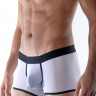 Белые полупрозрачные трусы-боксеры с контрастной отделкой