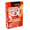 Презервативы для орального секса DOMINO Sweet Sex с ароматом клубничного коктейля  - 3 шт.