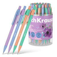 Карандаш механический 0,5 мм ErichKrause  Tropic Pastel Bloom  НВ, с ластиком, круглый корпус Soft-touch, тубус, микс