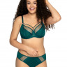 Изумрудный бюстгальтер на косточках plus size с декоративными бретелями