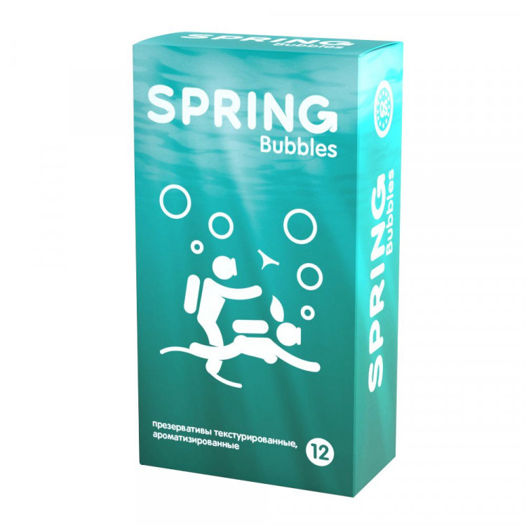 Презервативы SPRING BUBBLES с пупырышками - 12 шт. 