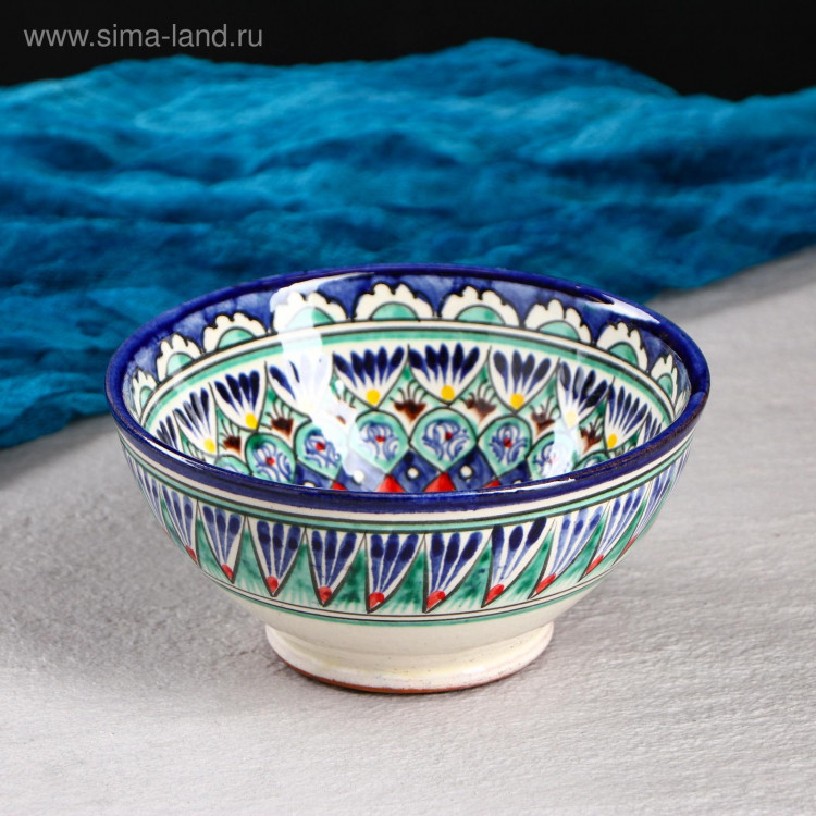 Коса Риштанская Керамика  Цветы  15 см, малая, синяя_ 