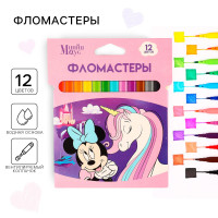 Фломастеры  Минни и Единорог , 12 цветов, вентилируемый колпачок