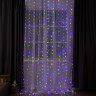 Гирлянда «Занавес» 2 × 3 м роса, IP20, серебристая нить, 450 LED, свечение мульти, 8 режимов, 220 В