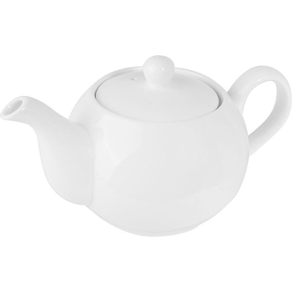 Белый заварочный чайник с металлическим ситом (объем 450 мл.) 