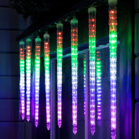 Гирлянда «Сосульки рифленые» 2.5 × 0.42 м, IP65, прозрачная нить, 288 LED, свечение мульти с эффектом стекания, 12 В