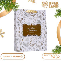 Новый год. Пакет ламинированный вертикальный  Ветки ,33 х 42 х 10 см.
