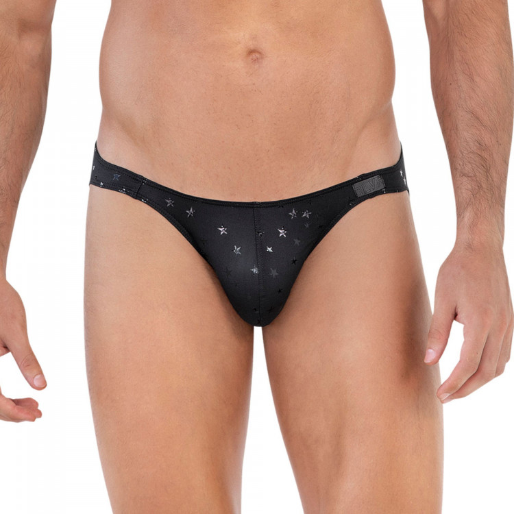 Черные трусы-слипы со звездочками Illusion Brief Bikini 
