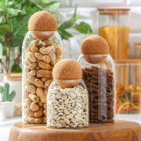 Набор из 3 стеклянных банок для сыпучих продуктов «Эко»