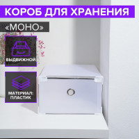Белый короб для хранения обуви  Моно  (22х34х13 см)