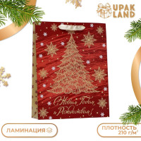 Новый год. Пакет ламинированный вертикальный  Ёлочка ,33 х 42 х 10 см.