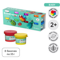 Тесто для лепки, 8 цветов по 35 г, ErichKrause  Baby , С Алоэ Вера, в коробке-рукаве