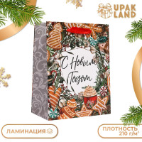 Новый год. Пакет подарочный, ламинированный,  С Новым Годом! ,18 х 23 х 10 см.