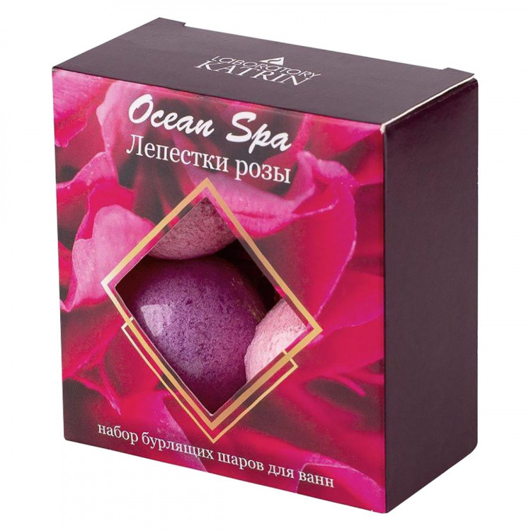 Набор из 4 бурлящих шаров для ванн Ocean Spa «Лепестки розы» 