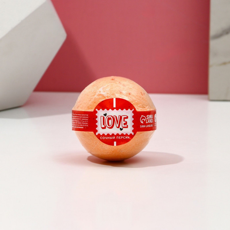 Бомбочка для ванны Love с ароматом сочного персика - 130 гр. 
