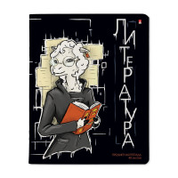 Тетрадь предметная  Зверобудни , 48 листов в линию  Литература , обложка картон, ламинация SoftTouch