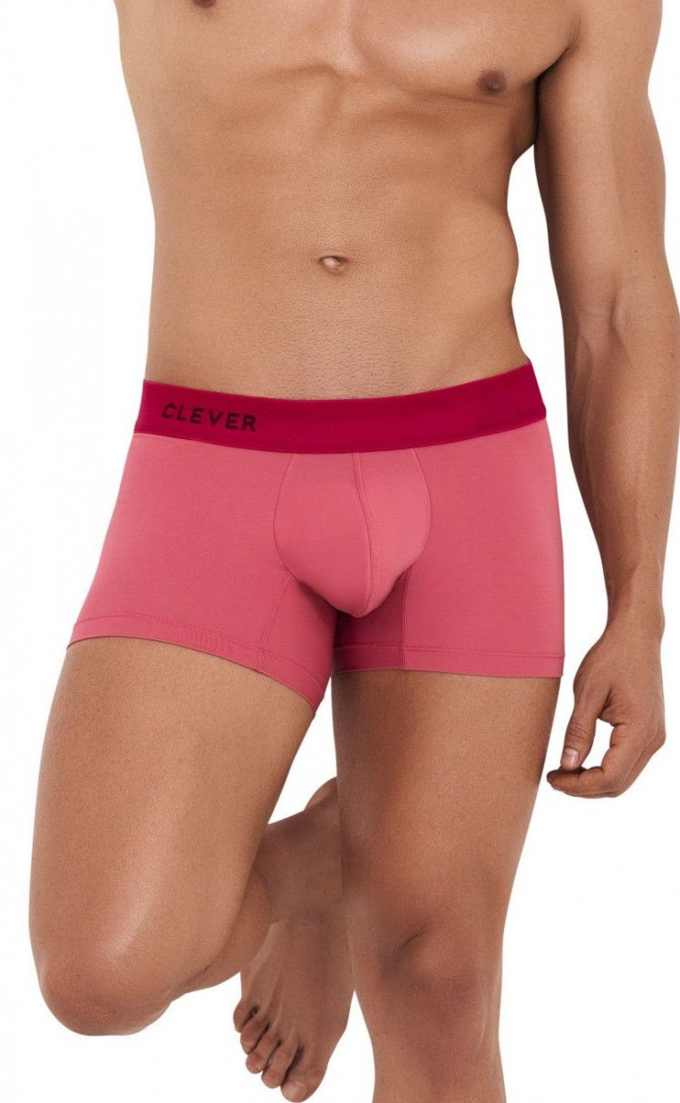 Розовые трусы-боксеры с красной резинкой Fervor Boxer 