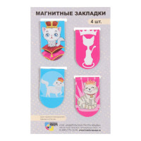 Закладка магнит  Кошки   4 шт в наборе