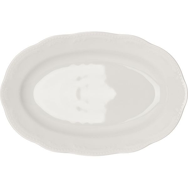 Блюдо «В.Виена» овальное;фарфор;,H=20,L=315,B=210мм;белый 