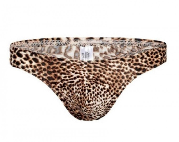 Мужские трусы-тонги с леопардовым принтом 