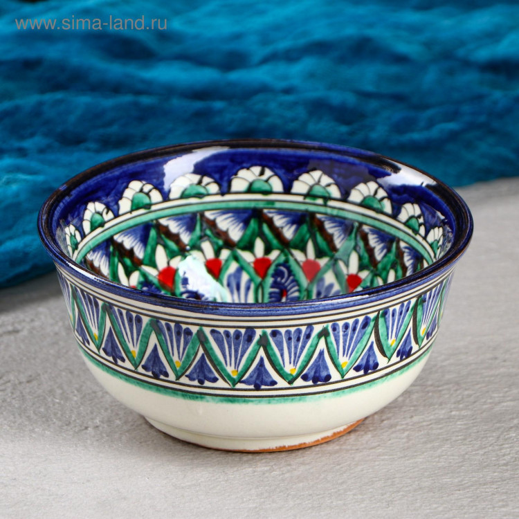 Коса Риштанская Керамика  Узоры  14,5 см, малая, синяя. 