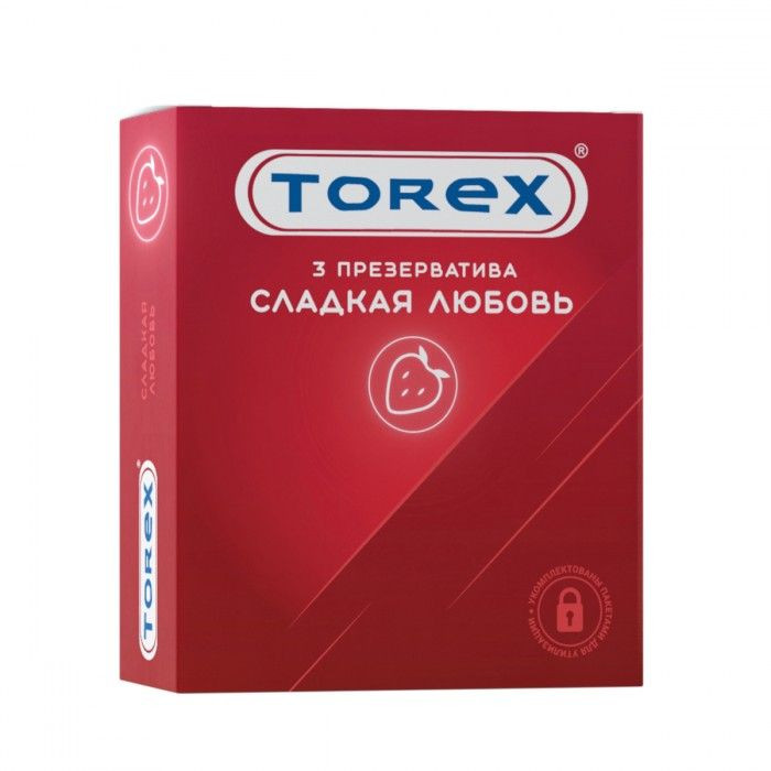 Презервативы Torex  Сладкая любовь  с ароматом клубники - 3 шт. 
