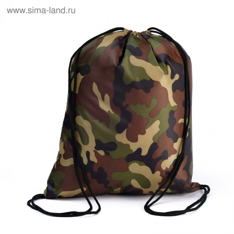 Мешок для обуви 420 х 340 мм, Calligrata  Стандарт , (мягкий полиэстер, плотность 210 D), милитари зеленый 