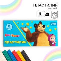Пластилин Маша и Медведь, 6 цветов, 90 г