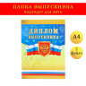 Папка с двумя файлами А4  Диплом выпускника  герб и триколор на золотом фоне