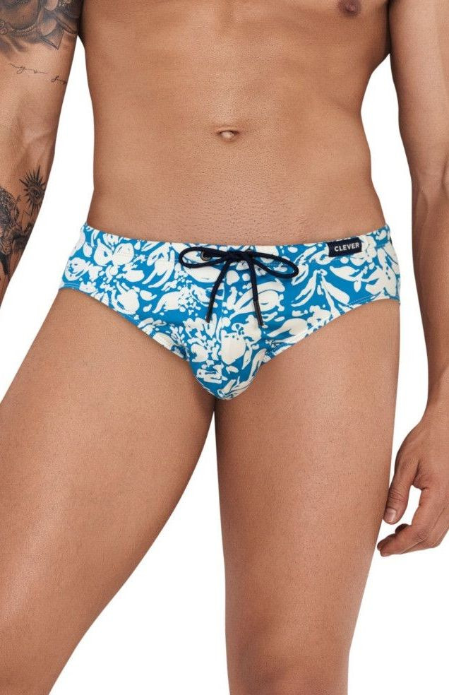 Синие мужские плавки с контрастным принтом Adriel Swimsuit Brief 