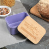 Фиолетовый контейнер с бамбуковой крышкой «Наслаждайся вкусом» (400 мл.)