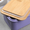 Фиолетовый контейнер с бамбуковой крышкой «Наслаждайся вкусом» (400 мл.)