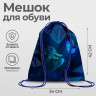 Мешок для обуви 420 х 340 мм, Calligrata МСО-5С, (мягкий полиэстер, плотность 210D),  Котик 