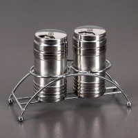 Набор для специй из нержавеющей стали на подставке «Металлик», 100 мл, 2 шт, цвет серебряный Набор для специй из нержавеющей стали на подставке «Металлик», 100 мл, 2 шт, цвет серебряный