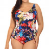 Совместный купальник plus size с цветочным рисунком на лицевой части