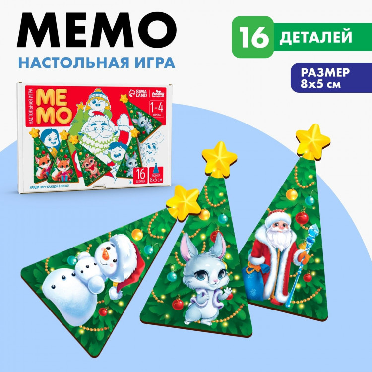 Новогодняя настольная игра «Новый год! Мемори ёлочки» 